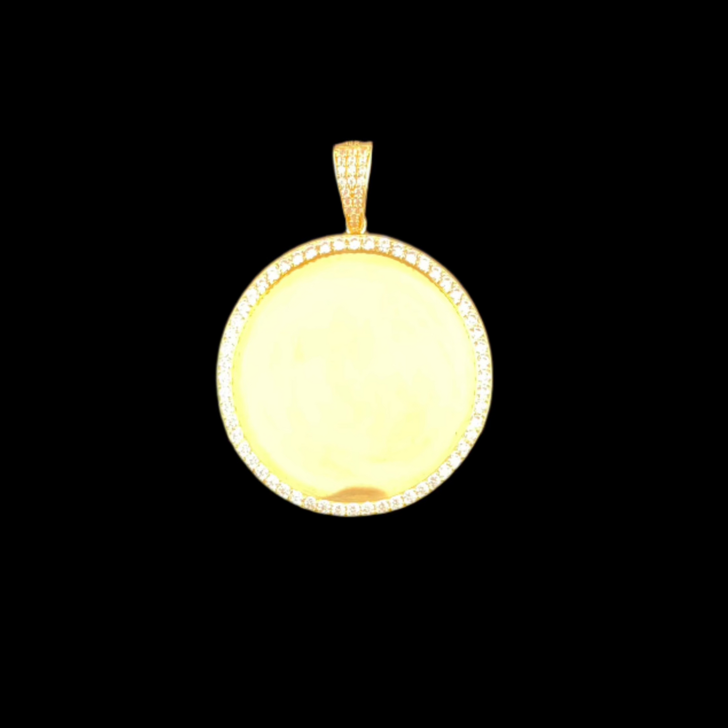 Large Round Photo Pendant (CZ Detailed)